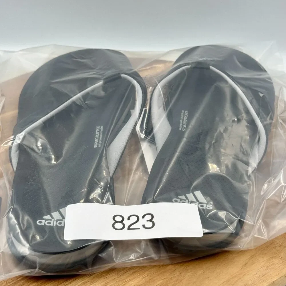 ADIDAS Super Cloud Men's Size 10 Black Flip Flop Sandals Supercloud Plus NWT!